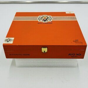 Avo Uvezian AVO XO Maestoso Empty Wood Cigar Box 8.5" x 8" x 2" Orange